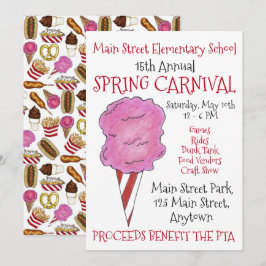 Snoep van inktkatoen op het voorjaarsfestival van kaart