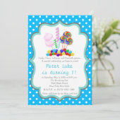 Snoep van Kandyland Eerste uitnodiging van geboort (Staand voorkant)