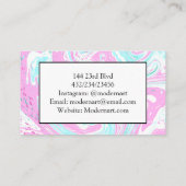 Snoep van katoen Roze en Blauwe marmer Visitekaartje (Achterkant)