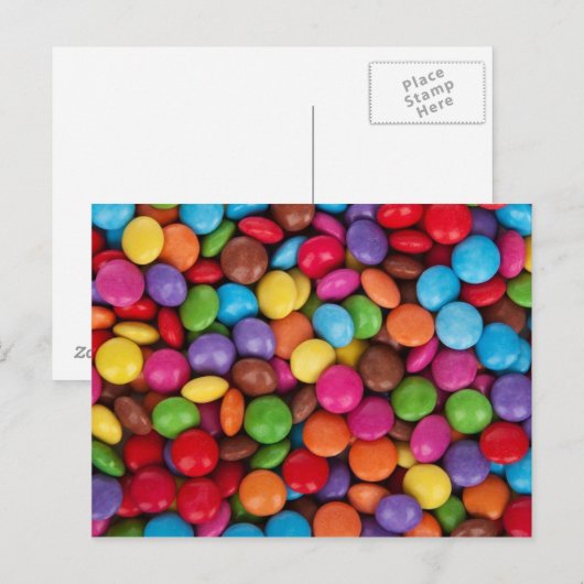 Snoep van kleurrijke Button Briefkaart (Voorkant / Achterkant)
