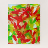 Snoep van kleurrijke gummyworm legpuzzel (Verticaal)