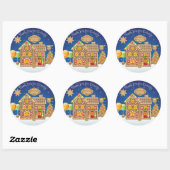 Snoep van Monogram Gingerbrood House Kerstkoekjes Ronde Sticker (Vel)