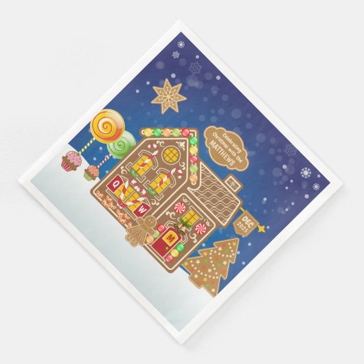 Snoep van Monogram Gingerbrood House Kerstkoekjes Servet (Hoek)