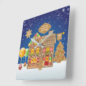 Snoep van Monogram Gingerbrood House Kerstkoekjes Vierkante Klok (Hoek)