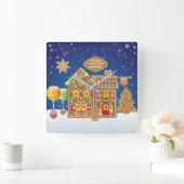 Snoep van Monogram Gingerbrood House Kerstkoekjes Vierkante Klok (Huis)