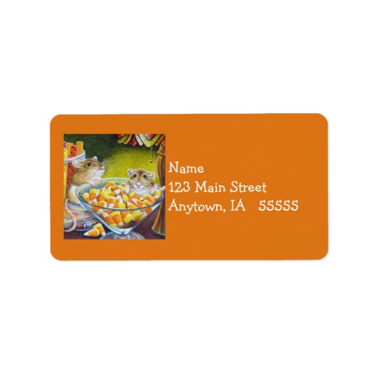 Snoep van muizen tikt snoepgoed voor de Waterverf Etiket (Voorkant)