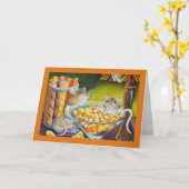 Snoep van muizen tikt snoepgoed voor de Waterverf  Kaart (Gele Bloem)