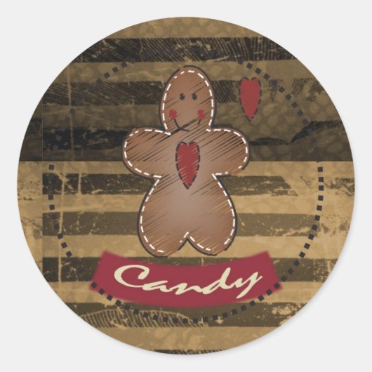 Snoep van ontbijtkoek ronde sticker (Voorkant)