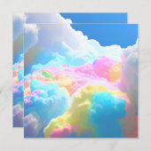 Snoep van regenboogkatoen, klassieke wolken kaart (Voorkant / Achterkant)