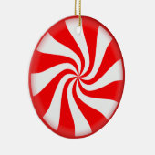 Snoep van rode peppermint keramisch ornament (Rechts)