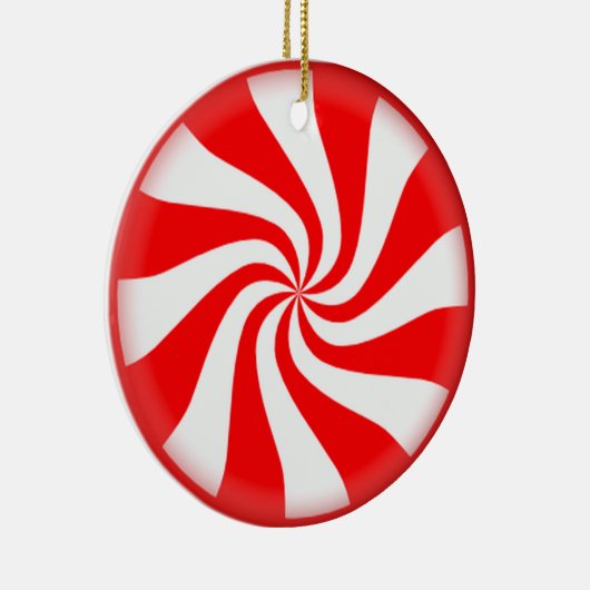 Snoep van rode peppermint keramisch ornament (Rechts)