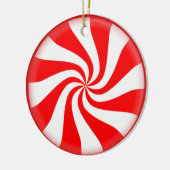 Snoep van rode peppermint keramisch ornament (Links)