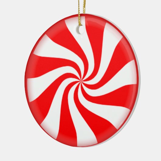 Snoep van rode peppermint keramisch ornament (Links)