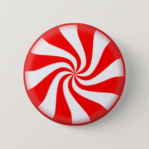 Snoep van rode peppermint ronde button 5,7 cm