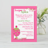 Snoep van suikerbiet en Baby shower van specerijen Kaart (Staand voorkant)