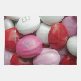 Snoep van valentijns theedoek