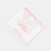 Snoep van wolken baby roze waterverf kunst servet (Hoek)