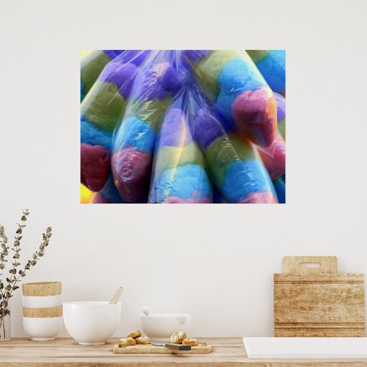 Snoep van zoete katoen poster (Keuken)