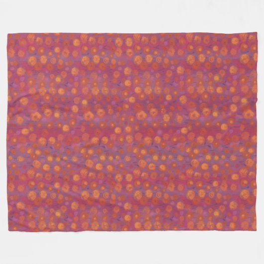 Snoep Veld, abstract bloempatroon, roze sinaasappe Fleece Deken (Voorkant (Horizontaal))