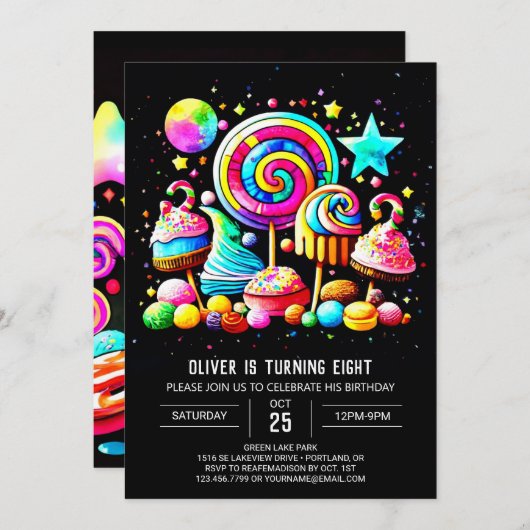 Snoep Verjaardag Kaart (Voorkant / Achterkant)