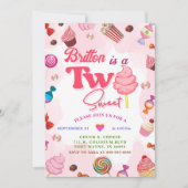 Snoep Verjaardag Twee Lief Feest Kaart (Voorkant)