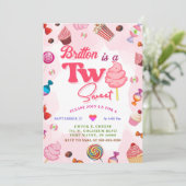 Snoep Verjaardag Twee Lief Feest Kaart (Staand voorkant)