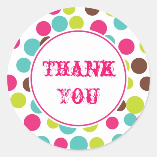 Snoep Verjaardagsfeest Circus Dank u Stickers (Voorkant)