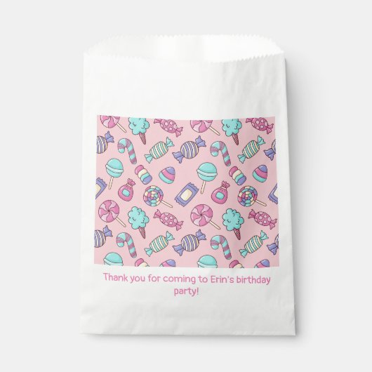 Snoep verjaardagsfeestje bedankzakje (Voorkant)