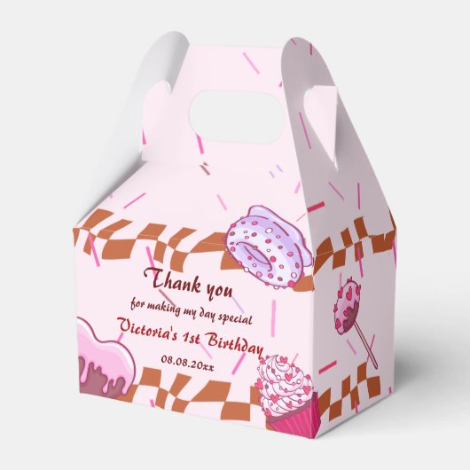 Snoep Verjaardagsfeestje Sweet Snoep Bedankdoosjes (Voorkant Zijde)