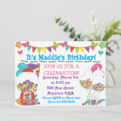 Snoep verjaardagsfeestuitnodiging kaart (Staand voorkant)