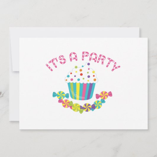 Snoep verjaardagsfeestuitnodiging kaart (Achterkant)