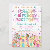 Snoep verjaardagsuitnodiging kaart (Voorkant)