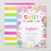 Snoep verjaardagsuitnodiging kaart (Voorkant / Achterkant)