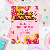 Snoep Verjaardagsuitnodiging Snoep Sweet Party Kaart
