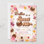 Snoep Verjaardagsuitnodiging Sweet One Party Kaart (Voorkant)