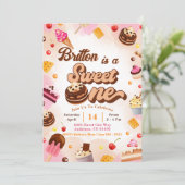 Snoep Verjaardagsuitnodiging Sweet One Party Kaart (Staand voorkant)