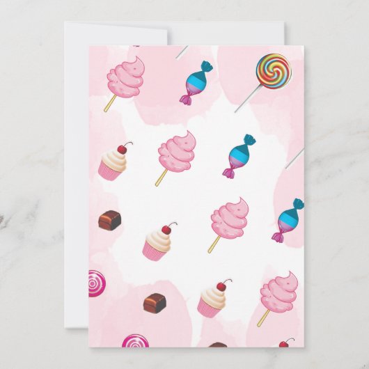 Snoep Verjaardagsuitnodiging Sweet One Party Kaart (Achterkant)