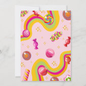 Snoep Verjaardagsuitnodiging Sweet One Party Kaart (Achterkant)