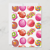 Snoep Verjaardagsuitnodiging Sweet One Party Kaart (Achterkant)
