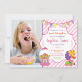 Snoep verjaardagsuitnodigingen | Sweet Shoppe Part Kaart (Voorkant)