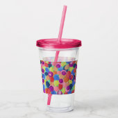 Snoep Verkleurde bloemen Acrylknollen Acryl Drinkbeker (Achterkant)