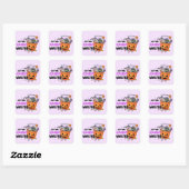 Snoep verspild krijgen vierkante sticker (Vel)