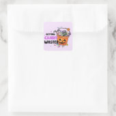 Snoep verspild krijgen vierkante sticker (Tas)