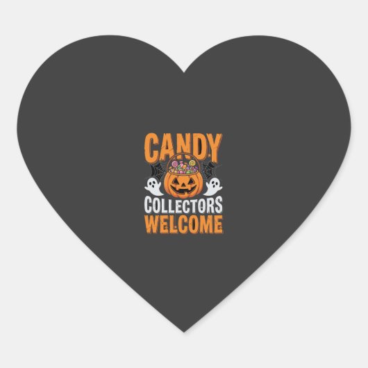 Snoep Verzamelende Halloween Pompoen Hart Sticker (Voorkant)