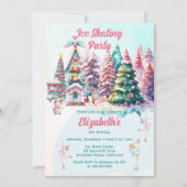 Snoep Village IJsschaatsen Meisje's Verjaardagsfee Kaart (Voorkant)