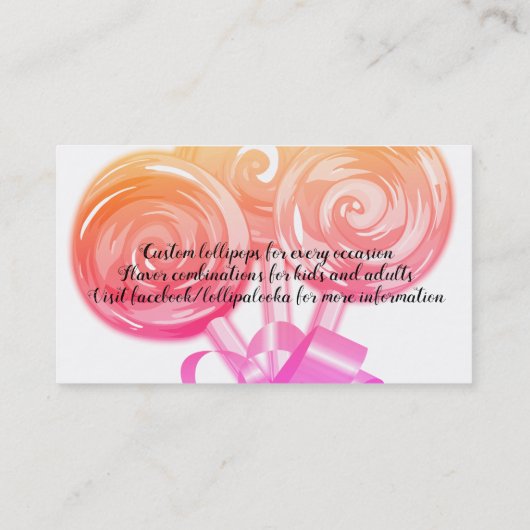 snoep visitekaartje (Achterkant)