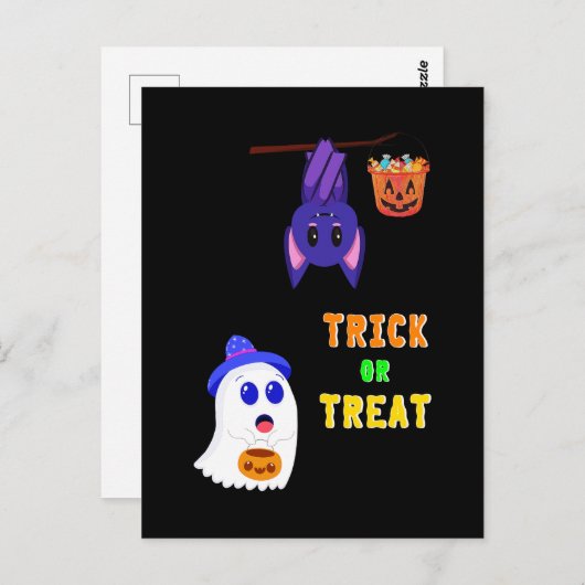 Snoep vleermuizen Halloween 31 oktober UK Briefkaart (Voorkant / Achterkant)