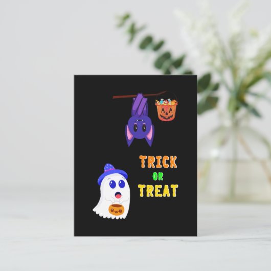 Snoep vleermuizen Trick Or Treat 31 oktober Hallow Briefkaart (Staand voorkant)