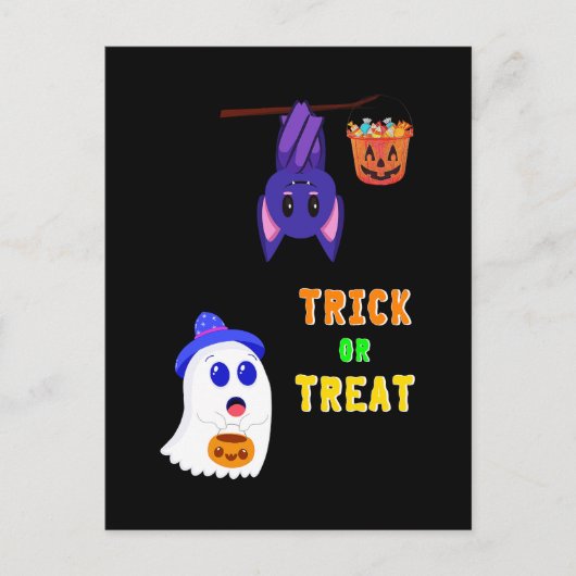 Snoep vleermuizen Trick Or Treat 31 oktober Hallow Briefkaart (Voorkant)