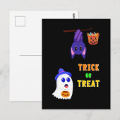 Snoep vleermuizen Trick Or Treat 31 oktober UK Hal Briefkaart (Voorkant / Achterkant)